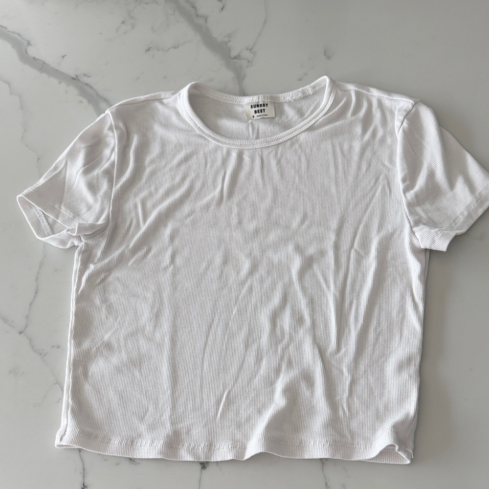 Aritzia Sunday Best cropped short sleeve top